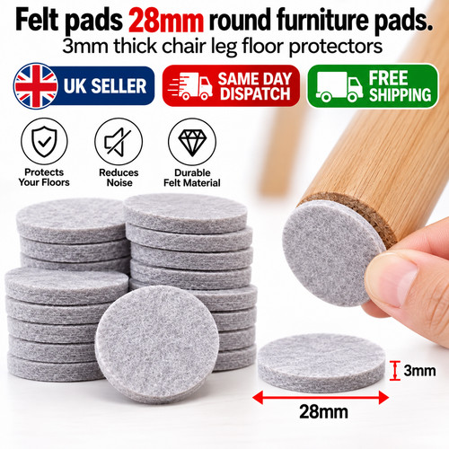 Felt pads 28mm round furniture