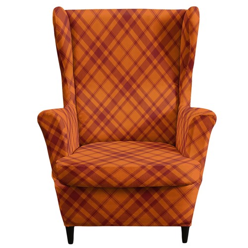 Plaid wing chair - plaid,